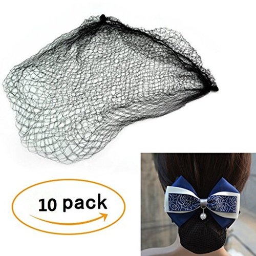 20" 10 Pack Hair Nets Invisible Elastic Edge Mesh 50cm Reusable Hair Nets (coffee 10pcs)
