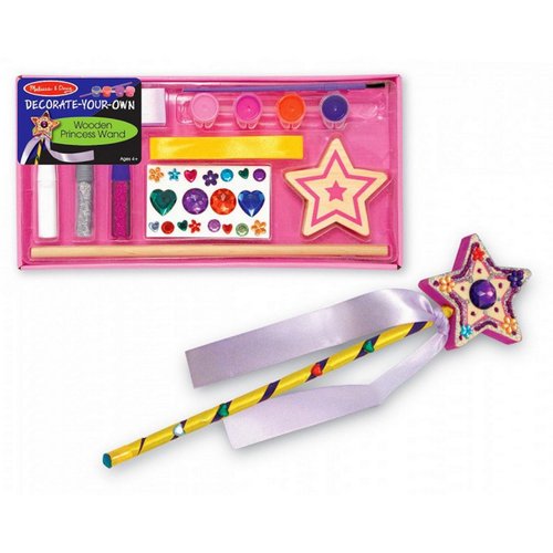 Melissa & Doug Created By Me! Paint & Decorate Your Own Wooden Princess Wand Craft Kit, Pink - Great For Rainy Days, Toys For Kids Ages 4+