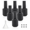 Agidea Empty Gel Nail Polish Bottles, 15ML Empty Nail Polish Bottles with Brush Matte Black, Opaque Round Refillable Fingernail Polish Bottles UV Safe with Mixing Balls & Funnels, Pack of 6