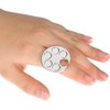Silver Metal Mini Manicure Palette, Paint Palette Finger Rings, Wearable Metal Nail Art Polish Holder Palette Finger Ring, Gel Polish Mixing Tray Nail Art Tools Makeup Palettes