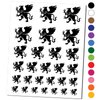 Regal Heraldic Griffin Temporary Tattoo Water Resistant Fake Body Art Set Collection - Light Green (One Sheet)