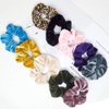 Premium Velvet Scrunchie with Zipper Pocket - 10 Pcs Scrunchy Hidden Hair Scrunchie Ponytail Holder Elastic Bands Gift for Friend (10PACK) Multicolor