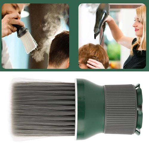 Neck Brush, Neck Duster Brush Hair Brush Green Fiber Soft Hair Salon Clean Broken Hair Brush Shredded Hair Brush Whirlwind Brush Hair Sweep Cleaning Haircut Brushes Grooming Powder Hairdressing Tool