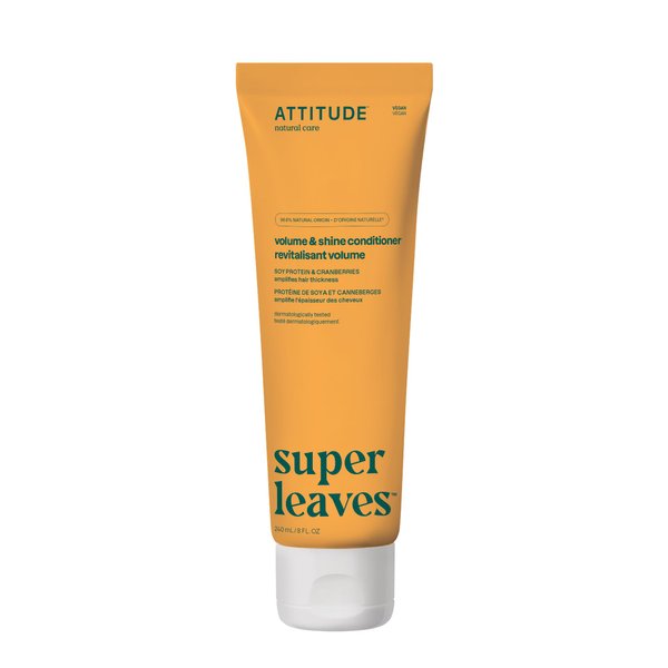 ATTITUDE Volume and Shine Hair Conditioner, Dermatologically Tested, Plant- and Mineral-Based, Vegan, Soy Protein & Cranberries, 8 Fl Oz