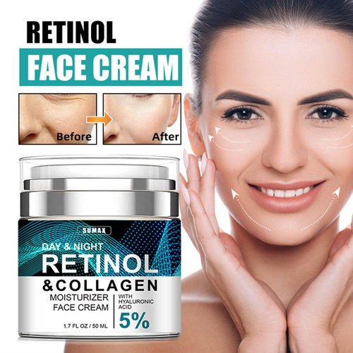Advanced Retinol Collagen Cream for Face with 5% Hyaluronic Acid Anti-Aging Cream Anti-Wrinkle Reduce Fine Lines Lifting and Firming Cream 24-Hour Facial Care Suitable For All Skin Types