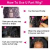 Dosacia V Part Wigs Human Hair Body Wave Brazilian Virgin Human Hair Wigs Upgrade U Part Wigs Full Head Clip In Half Wig V Shape Wigs No Leave Out Lace Front Wigs 180% Density Natural Color 8Inch