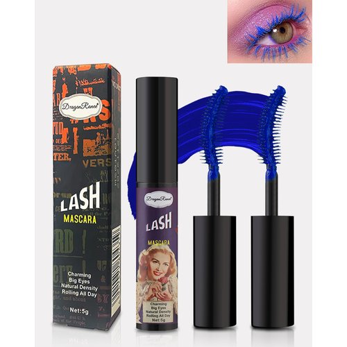 Blue Tubing Mascara Volume and Length-2PCS Waterproof Voluminous Lengthening Colored Mascara Liquid Lash Extensions, Fiber Thick Lashes Smudge-proof Curling Color Mascara for Women Party Stage Use