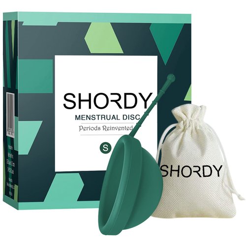SHORDY Reusable Menstrual Disc (Small), 100% Medical-Grade Silicone, Flexible & Leak-Free Period Disc, Eco Friendly Feminine Hygiene & Care | Tampons, Pads & Cups Alternative (Green)