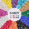 Mixed Color + AB and Clear Round Rhinestones for Nails Kit, Flatback Colorful Iridescent Chameleon Glass Crystal Gem for Professional DIY Manicure with Pickup Pencil Tweezer
