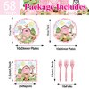 Farm Animals Party Supplies Tableware Set Pink Animal Farm Barnyard Tableware Include Dinner Plates,Napkins, Fork,Cutlery, Farm House Animal Barnyard Theme Party Decorations | Serves 16 (Pink)