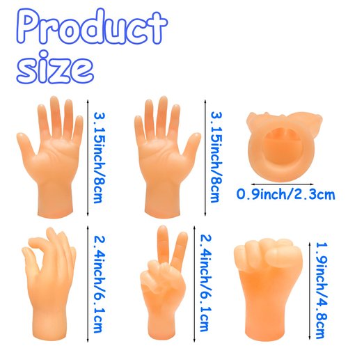 30 PCS Finger Hands,Mini Finger Hands,Premium Rubber Tiny Finger Hands Realistic Design Hand Toy for Easter Day Party Favors Prank Hand Gag Performance (6 Style)