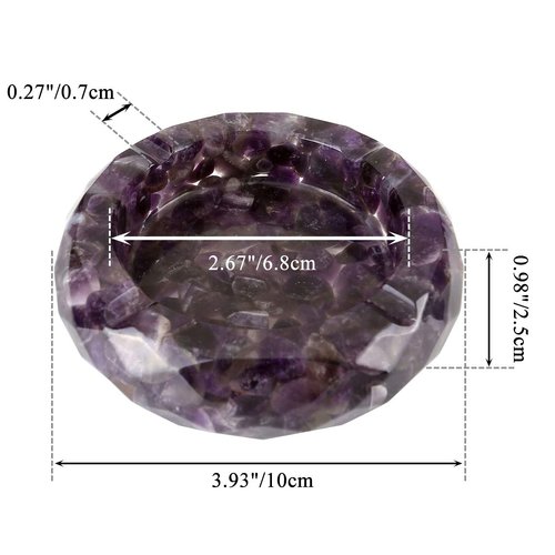 Yoption Amethyst Ashtray, Resin with Tumbled Chip Stones Ashtray, Crystal Ashtray for Living Room Ashtray Holder Decor Tray, Home Office Tabletop Decoration,Gift Ashtray