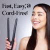 PURSONIC Cordless Hair Straightener - USB Rechargeable, Portable Flat Iron with Ceramic Plates, Black