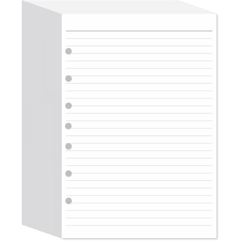 7-Hole Lined Filler Paper Pack of 300 Sheets for Mini Binders, College Ruled, 5-1/2" x 8-1/2", White