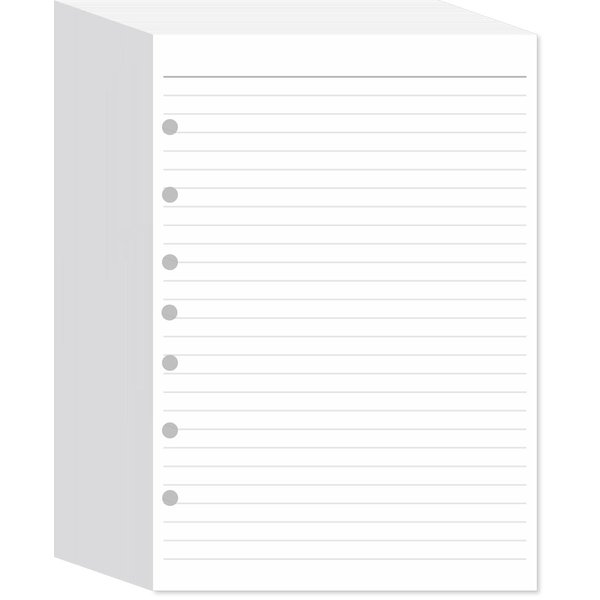 7-Hole Lined Filler Paper Pack of 300 Sheets for Mini Binders, College Ruled, 5-1/2" x 8-1/2", White