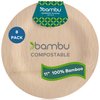 Bambu, Disposable Bamboo Round Plates 11 Inch, Organic, Biodegradable and Eco Friendly Flatware, Veneerware Party, Wedding, and Event Plates, Great For Any Occasion, 100% Natural - 11", Pack of 8