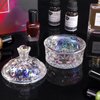 Noverlife Glass Nail Dappen Dish with Lid, Dazzling Crystal Dappen Bowl for Holding Nail Art Acrylic Liquid & Powder, Nail Art Glassware with Lid for Nail Decor Manicure Care, Dappen Monomer Holder