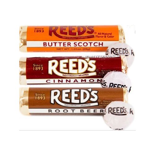 Reeds Hard Candy Rolls- 6ct- 2 Root Beer, 2 Cinnamon, & 2 Butterscotch