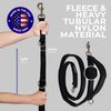 ActiveDogs Luxury Fleece Crossbody Dog Leash 6.5ft - Comfortable Hands Free Dog Leash with Adjustable Length, Durable Black Nylon & Built-in Handle - Wearable No Hands Dog Leash, Black
