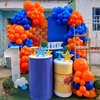 HILAVO Orange Blue Black Balloons Garland Arch Kit 112 Pcs Royal Navy Blue Black Orange Latex Helium Balloon for Anime Cartoon Baby Shower Birthday Graduation Engagement Party Decorations Supplies