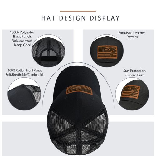 Fishing Hat Fishing Gifts for Men Bass Fish Flag Design Father's Day for Dad Husband Grandpa Snapback Trucker Hat Baseball Cap