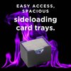 Durable Double Deck Box with Dice Tray - MTG Deck Box Commander Friendly - Protects 200+ Double Sleeved Cards - Designed for MTG Commander Deck Box with Sideloading Card Trays (Purple Fire)