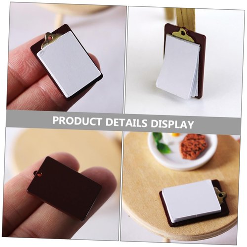 BRIGHTFUFU 2Pcs Miniature Dolls Clipboard Writing Board for Dollhouse Stationery Supplies for Miniature Displays and Creative Play