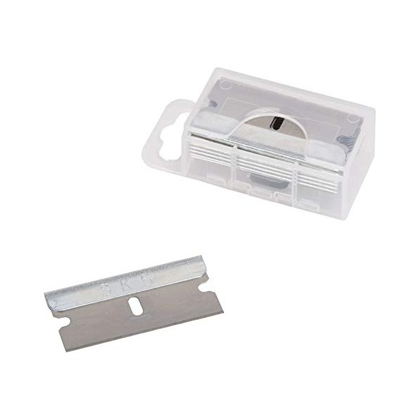 Edward Tools Utility Razor Blades 10 Pack with Dispenser - SK5 Alloy Steel Single Edge Razor Blade Refills for Standard Box Cutter and other Razor Blade Knives - Precison Blades