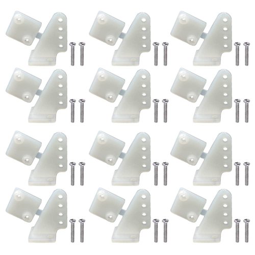 12Sets Nylon Control Horns 4 Holes Positions L11×W11×H20mm for RC Airplane KT Model Plane Parts Accessories with M2x14mm Screw