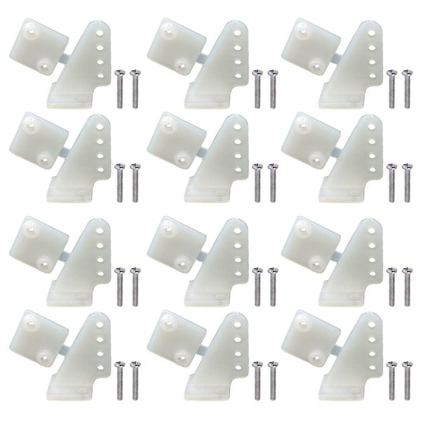 12Sets Nylon Control Horns 4 Holes Positions L11×W11×H20mm for RC Airplane KT Model Plane Parts Accessories with M2x14mm Screw