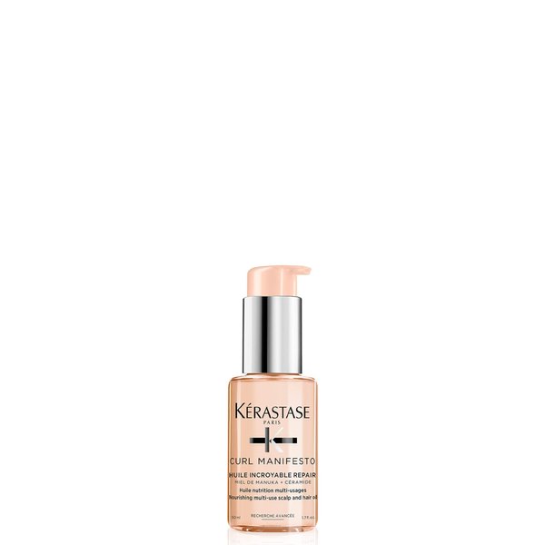 KERASTASE Curl Manifesto Sublime Repair Hair & Scalp Oil | Soothes & Strengthens Hair | Soothes Dry Scalp | Anti-Frizz | For All Wavy, Curly, Very Curly & Coily Hair | 1.7 Fl Oz