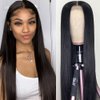 DACHIC 24 Inch 4x4 Transparent Straight Closure Wigs Human Hair HD Lace Front Wigs Human Hair Pre Plucked 150% Density Brazilian Human Hair Wigs for Black Women Middle Part