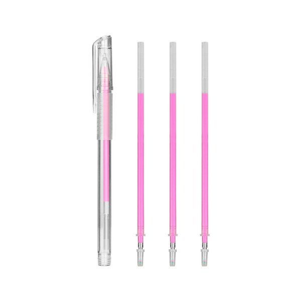 ATOMUS Skin Marker Pen Eyebrow Mapping Pen 1 Pen + 3pcs Replacement Refills Eyebrow Micro-blading Marker Pen Permanent Makeup Position Mapping Mark Tools (Pink)