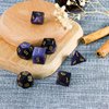 LUCKY-M Cat Eye Gemstone DND Dice, D and D Dice Set for Dungeons and Dragons, Stone Dice D&D Accessories RPG Dice MTG Tabletop Games DND Gift(Purple)