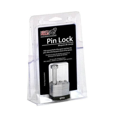 Mighty Mule Gate Operator Security Pin Lock (FM133), Silver