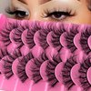 10 Pairs Fluffy Faux Mink Lashes Wispy False Eyelashes, Wispy Dramatic Lashes 20MM Long Lashes, Thick Volume Crossed Soft Curly Fake Lashes Lightweight Big Eye Lashes Pack(04)
