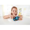 Hape Police Car with Siren | 3Piece Cops & Robbers Play Set with Action Figures Multicolor, L: 3.7, W: 2, H: 1.4 inch