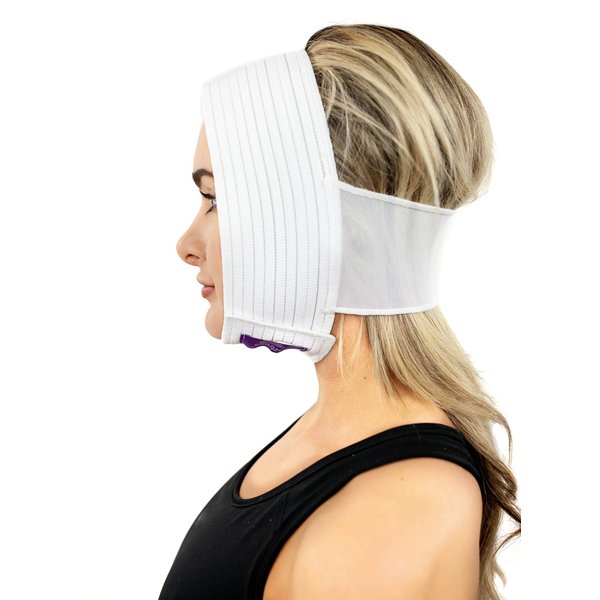 ContourMD Face Chin Compression Garment for Tightening and Lifting, Double Chin Reducer Strap for Women and Men, Post Surgical Jaw Strap, Neck Compression Garment (20 Inch, White)