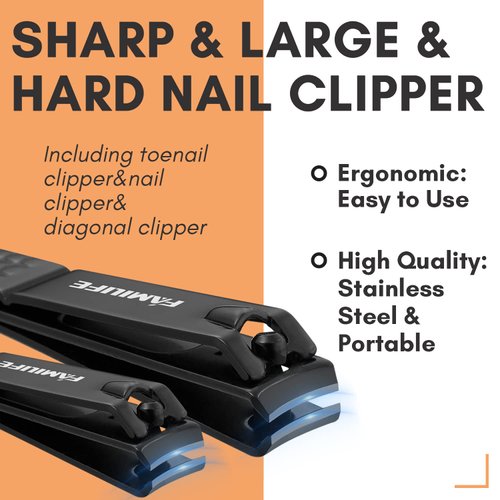 FAMILIFE Manicure Set, Professional Manicure Kit Nail Clipper Set Stainless Steel Pedicure Tools Kit Portable Grooming Kit with Leather Travel Case for Women Girl Men (Brown)