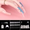 KADS French Nail Tips 500PCS Flake Nails Half Cover 10 Sizes Artificial False Nails Lady French Acrylic with Box for Nail Salon and DIY Nail Art (HC15)