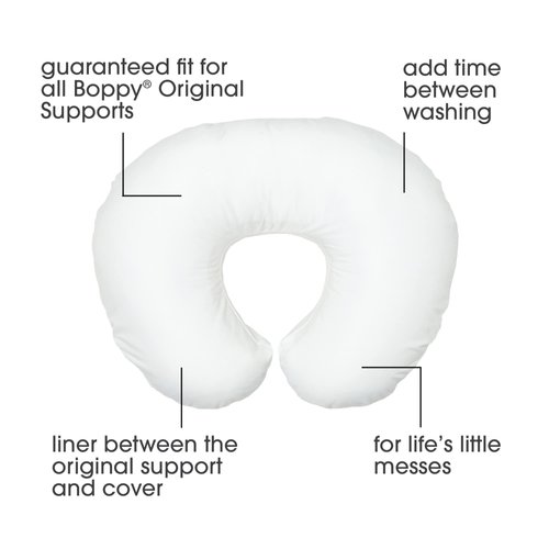 Boppy Original Nursing Pillow Liner, Bright White, Machine Washable and Wipeable, Extends Time Between Washes, Liner Only