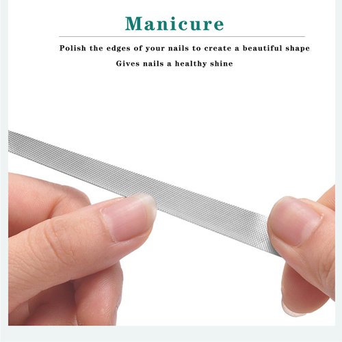 Diamond Dust Nail File - Stainless Steel Nail Dresser Nail Buffering Files - 2PC 6inch