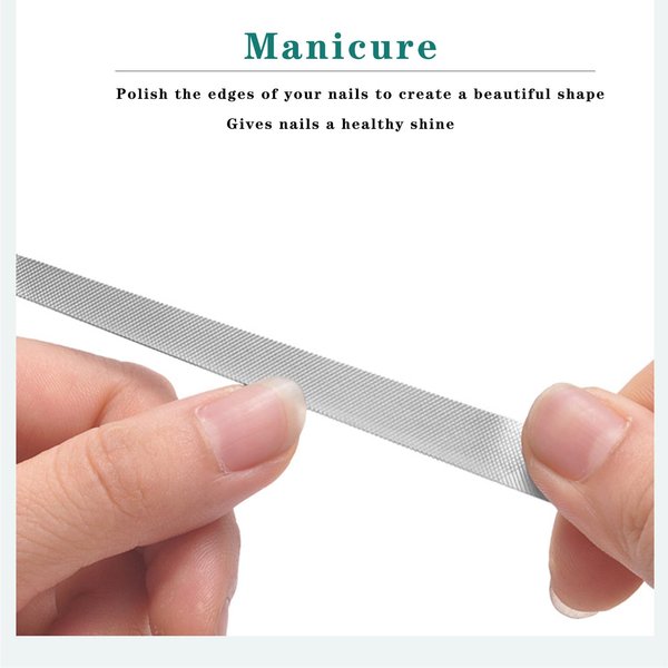 Diamond Dust Nail File - Stainless Steel Nail Dresser Nail Buffering Files - 2PC 6inch