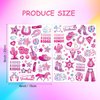 Qpout 144pcs Glitter Cowgirl Temporary Tattoos Decorations,Western Pink Disco Horse Rodeo Yeehaw Face Fake Tattoos Pink Cowgirl Temporary Tattoos Bachelorette Let's Go Girls Party Supplies