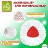 [New Upgraded] 4 Pack Spin Mop Replacement Heads Compatible with EasyWring 1-Tank System, Reusable Mop Replace Head Used for 5.7in Core Triangle Mop, Easy to Replace (White)