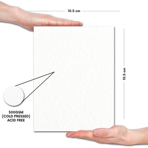 Zen Sangam Square (10.5x10.5cm) Artists' Gouache Glued Sketch Paper Pad - 24 Sheets (48 Pages) - 300GSM Cold Pressed Gouache Paper - Gouache Book (Landscape)