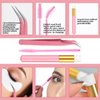 DIY Lash Extension Kit Individual Lashes Kit for Beginner at Home with 280 PCS 9-16mm Length 30D+40D Curl Lash Clusters Lash Bond and Seal Glue Remover Tweezers Lash Applicator Tool