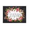 Chalkboard Floral Thank You Card Pack / 36 Thanks Greeting Cards / 6 Chic Floral Chalkboard Designs / 3 1/2" x 4 7/8" Thank You Note Cards/Made In The USA