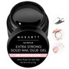 Makartt Solid Nail Glue Gel, Extra Strong Gel Nail Glue for Press On Nails and Nail Tips Long-Lasting Strong Adhesion Nail Glue for Acrylic Nails Clear Hard Gel for Nail Art Home Salon UV Light Cured