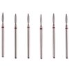 MZCMSL Flame Cuticle Drill Bit Set with Case, 6pcs Pro Diamond Nail Bits for Nail Salon Manicure